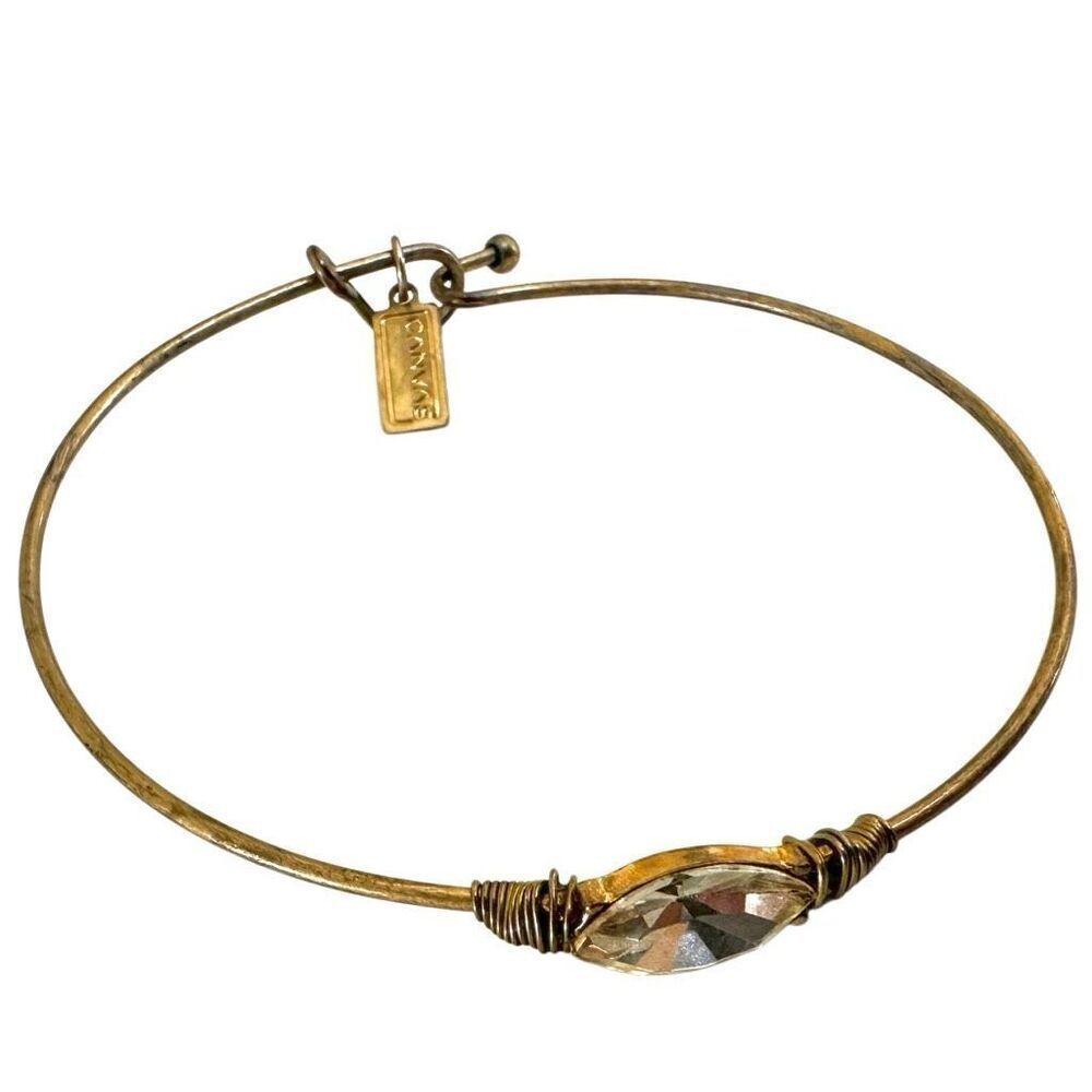 Canvas rhinestone bangle bracelet